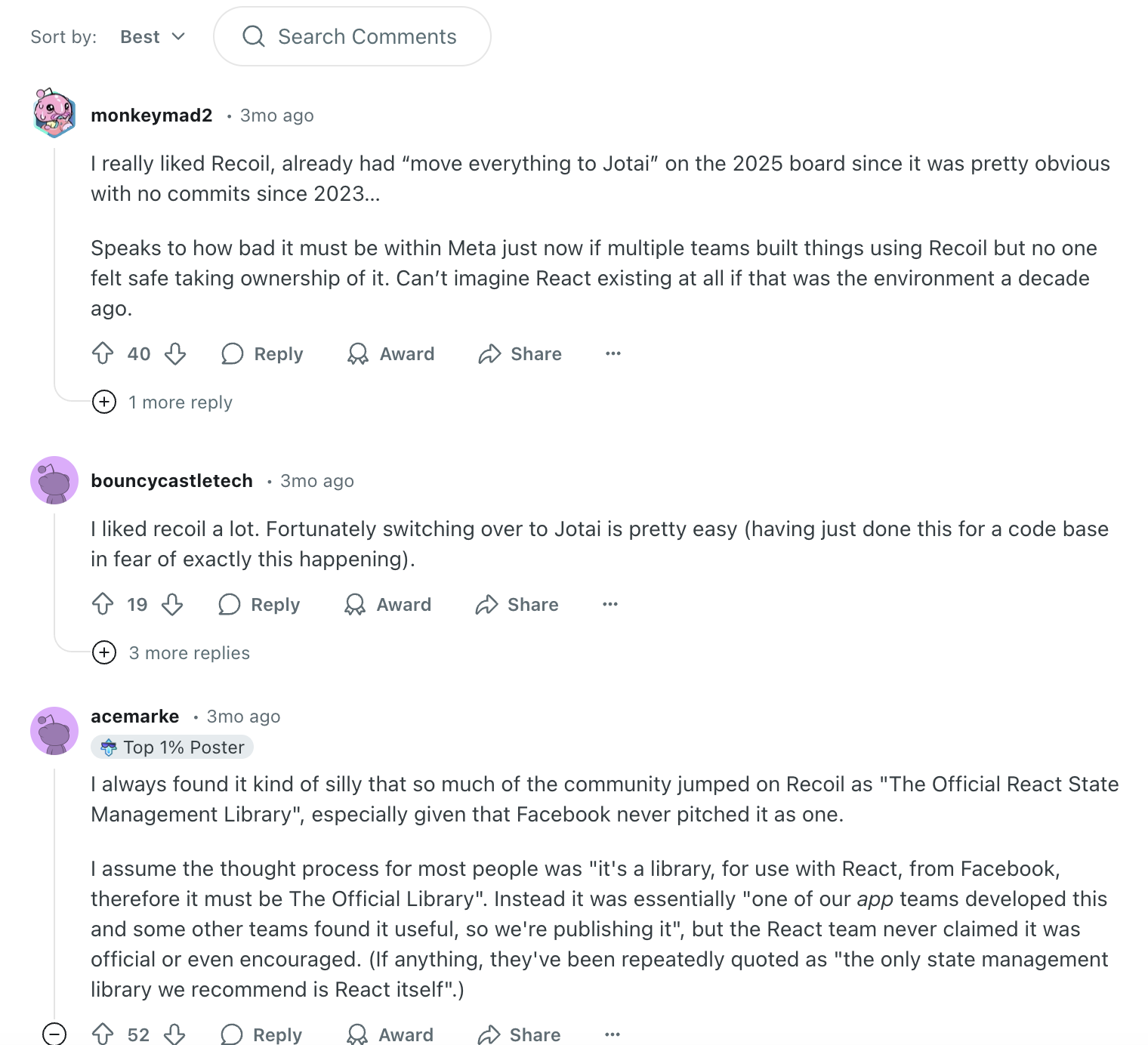 recoil 아카이빙 전환 후 커뮤니티 반응 이미지